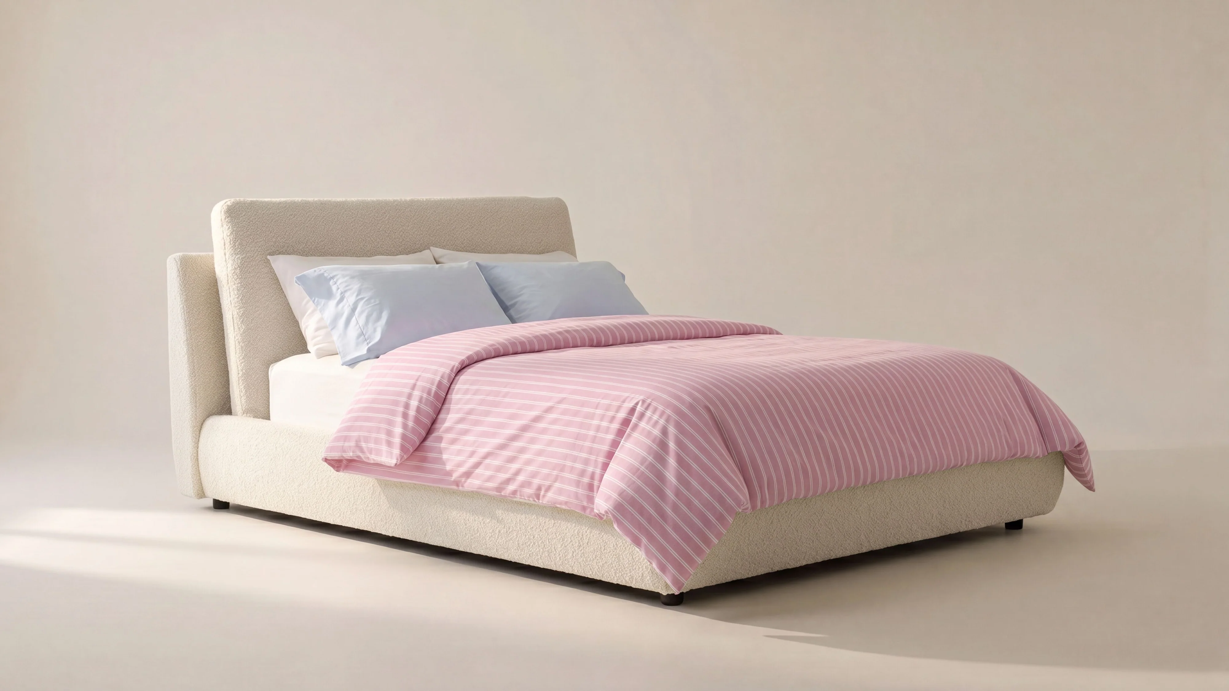 Cloud Bed, Full, Cream Boucle