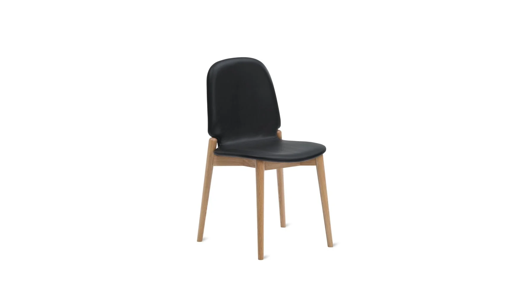 Dine In Dining Chair (Set of Two), Oak/Black Leather