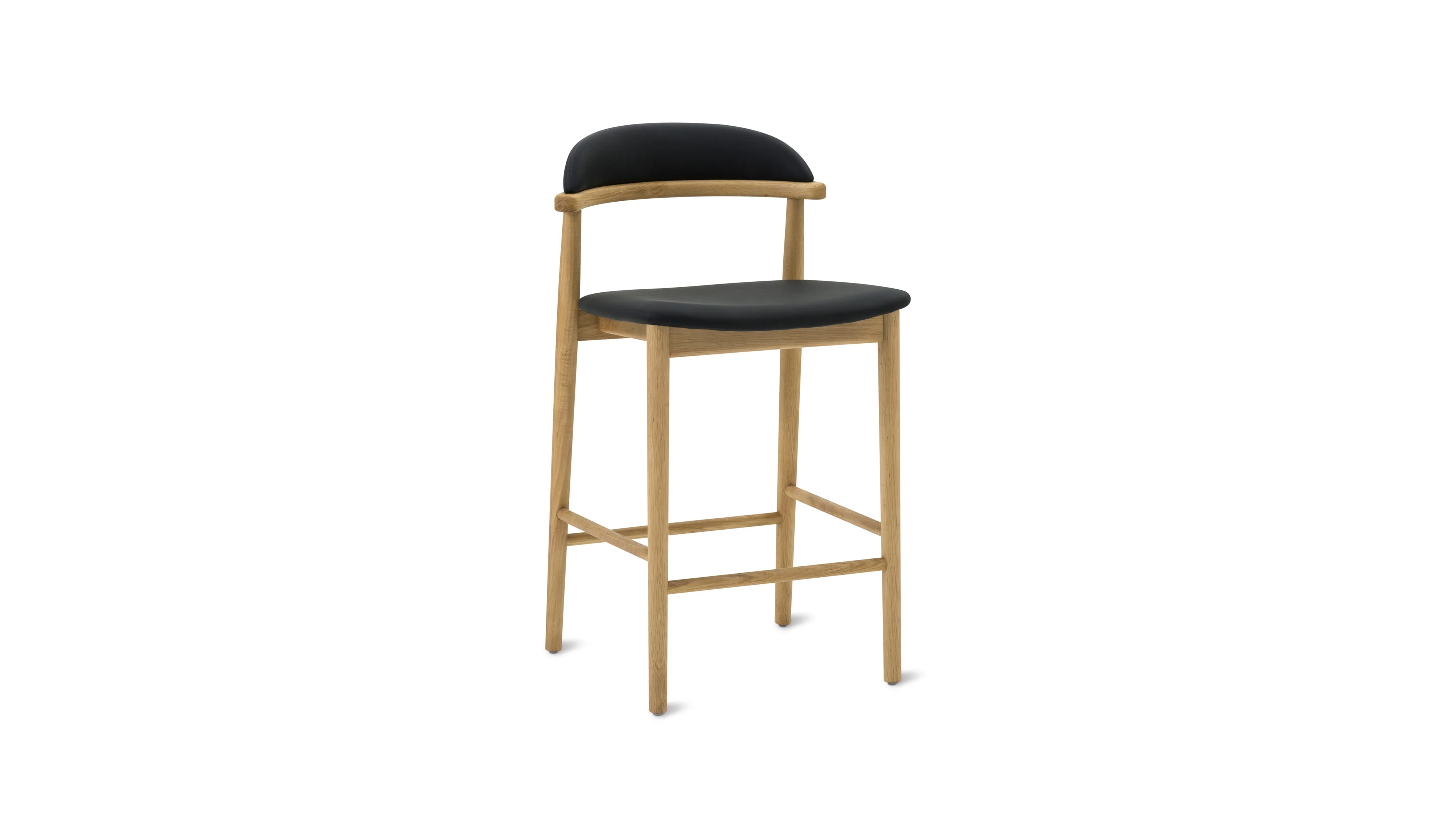 Count On Me Counter Stool, Oak, Black Seat
