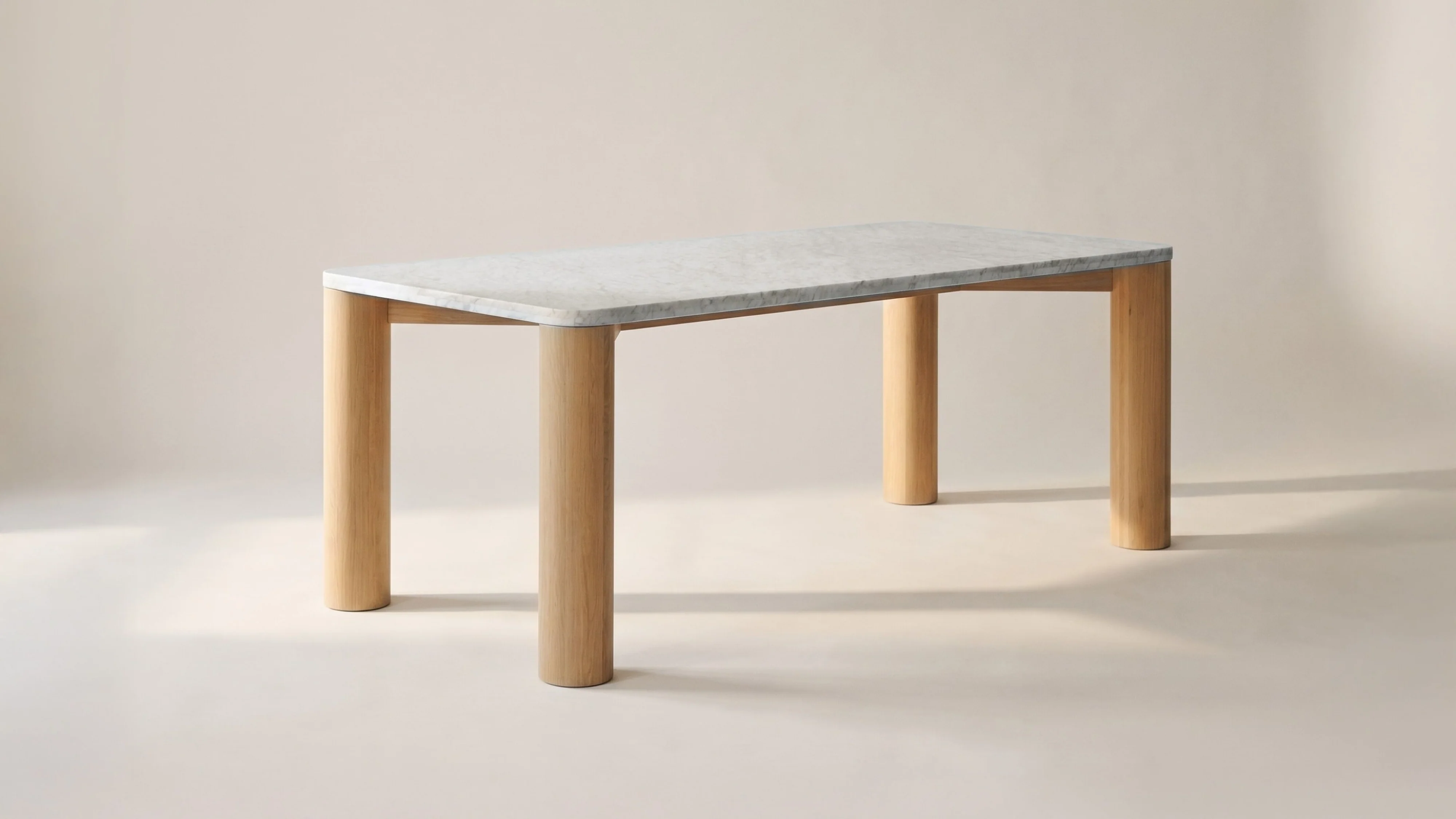Field Dining Table, Seats 6-8 People, Oak/Carrara Marble