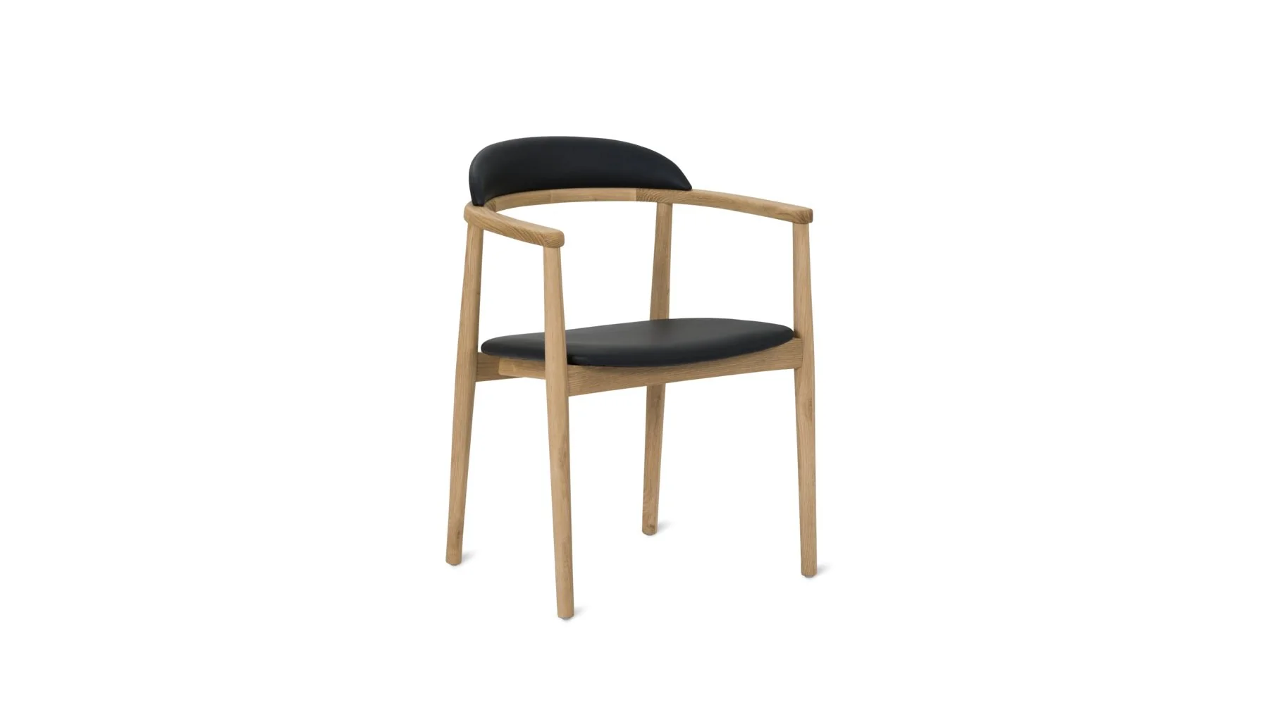 Count On Me Armless Dining Chair (Set of Two), Oak, Black Seat
