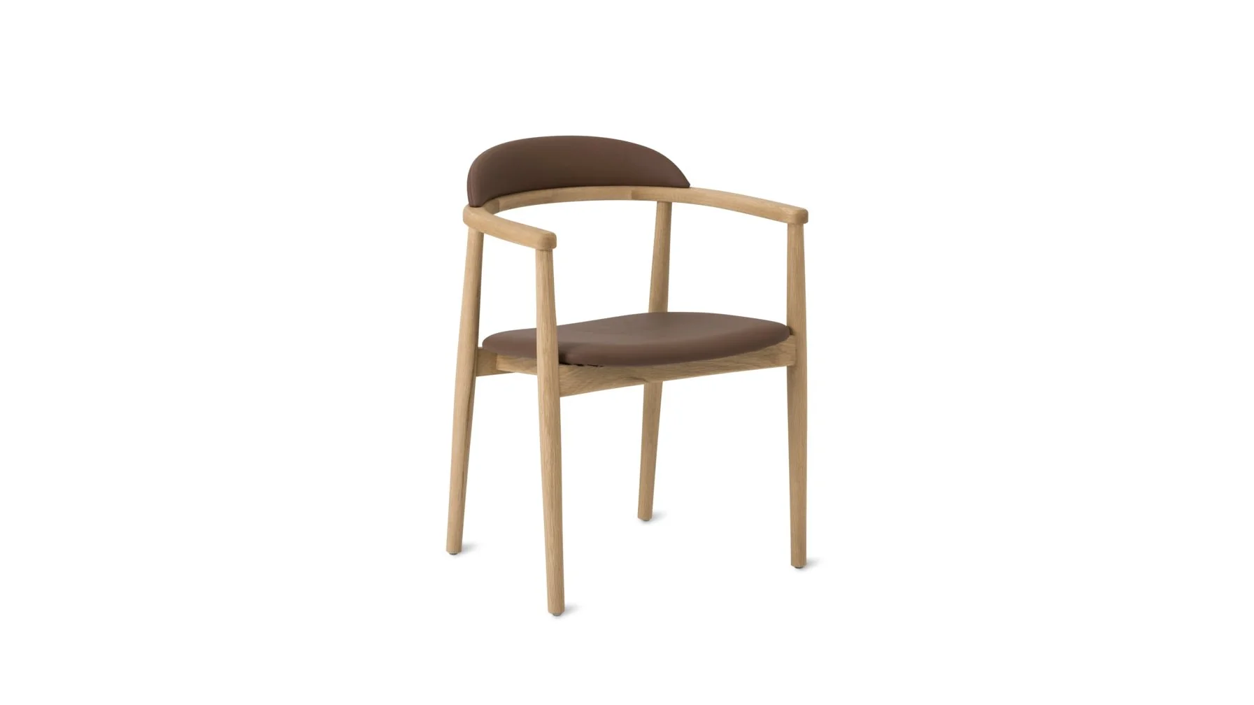 Count On Me Armless Dining Chair (Set of Two), Oak, Brown Seat