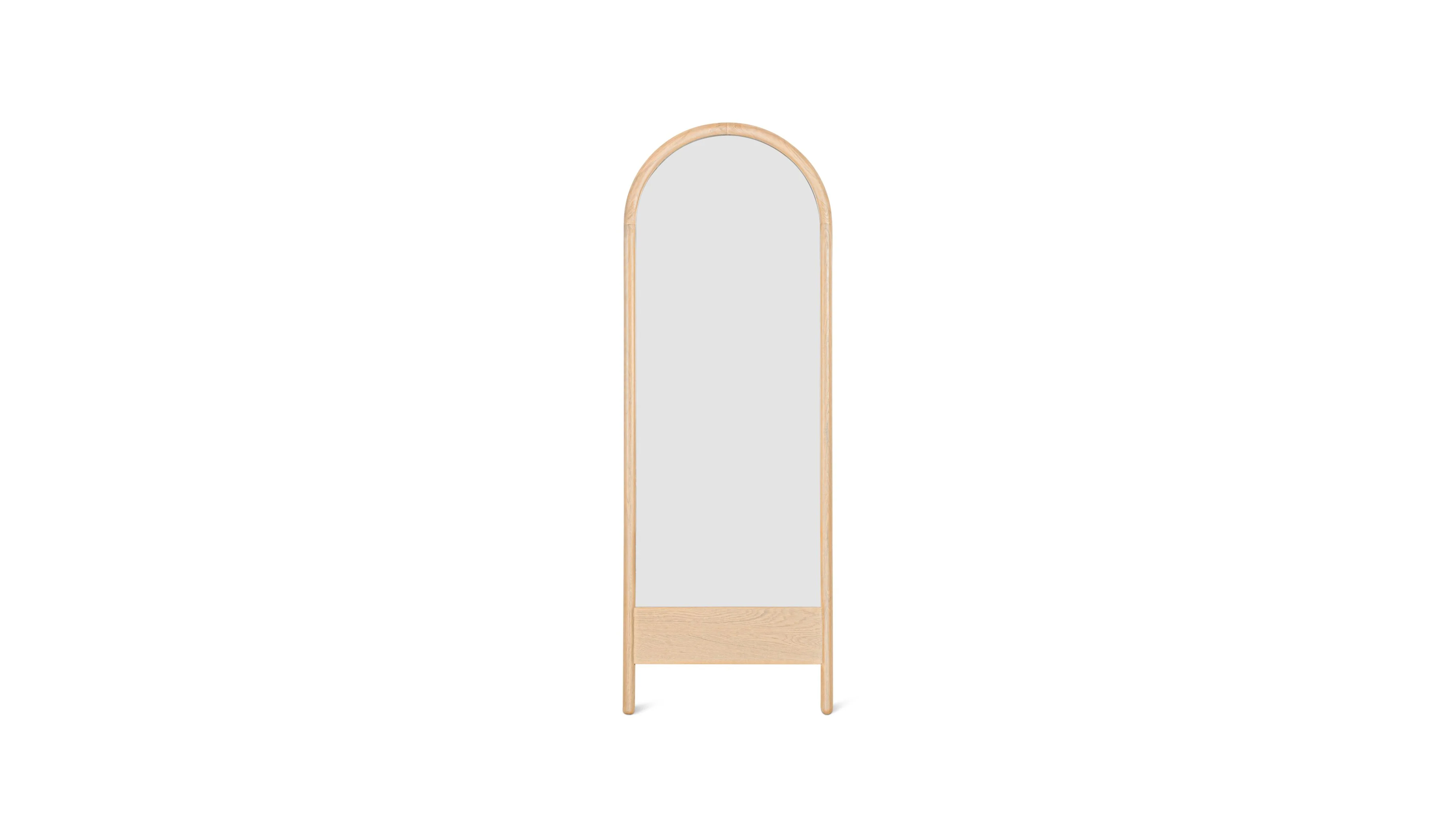 Harbour Mirror, Arched, Pale Oak