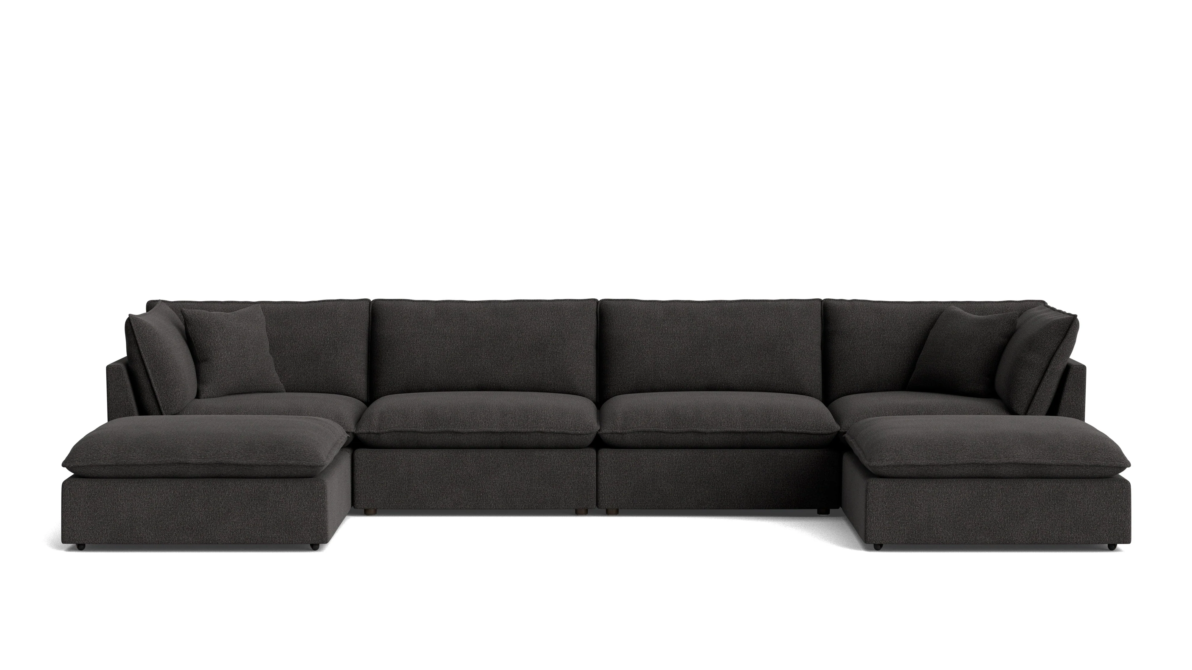 Chill Time 6-Piece Modular U-Shaped Sectional, Dark Shadow